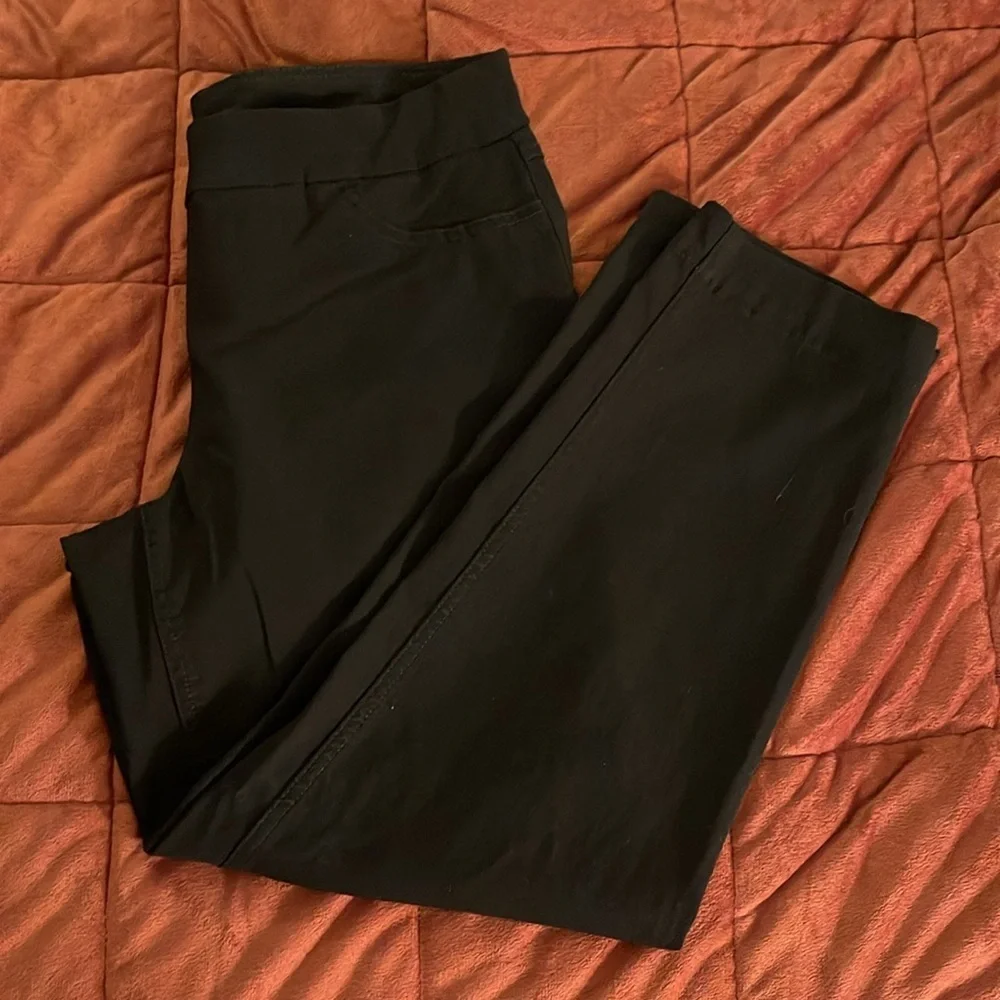 Slim-Sation Stretch Support Ankle Pants women’s sz 10PS Black slimming wear NWOT